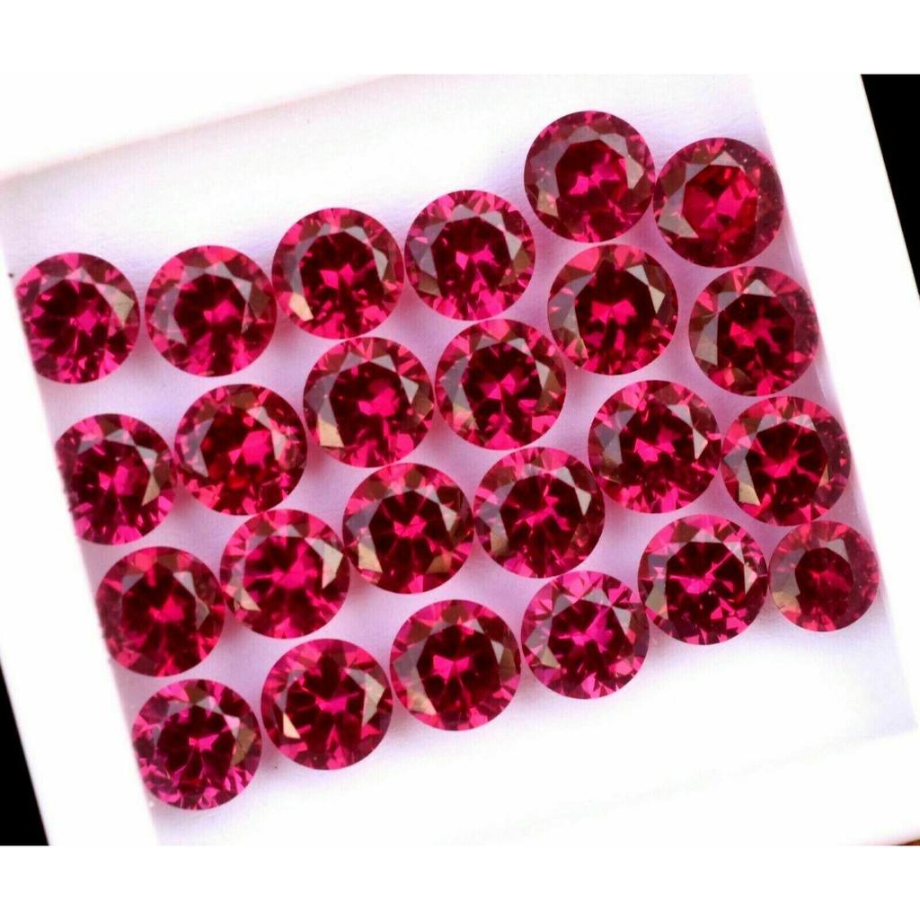 2.30 Carat CERTIFIED 12 pcs Natural Red Ruby Round Cut Ring Size Loose Gemstone