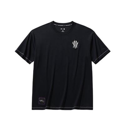 Comfortable Casual Simple Round Neck Pullover Loose Short Sleeve T-Shirt Unisex Tops Black 172621118-3
