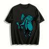 Konstigt Fisk-Människa Hybrid Tryck Avslappnad Kortärmad T-shirt Ren Bomull T-shirt