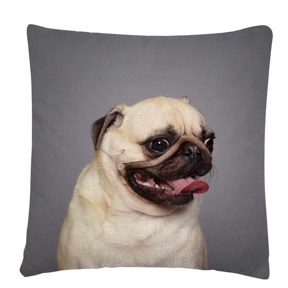 Kissenbezug mit Welpen-/Hunde-Kunstfoto-Muster, Polyester, Kissenbezug, Heim-Sofa-Auto-Dekor