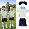 Primary School Summer Short Sleeve Uniform Set for Kindergarten & First Grade - Sports & Graduation Two-Piece Outfit