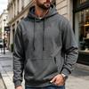 Herren-Farb-Hoodie mit seitlichen Reißverschlusstaschen, lässiges sportliches Sweatshirt