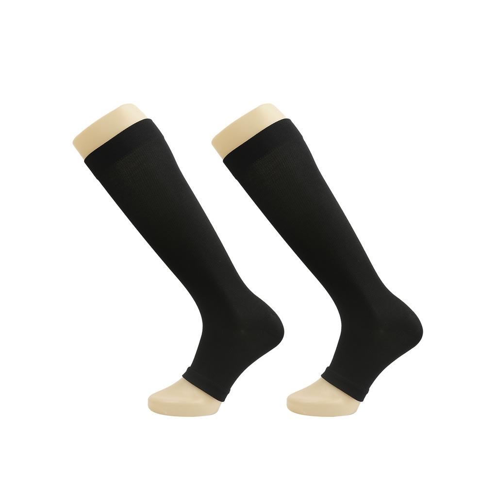 Outdoor Sports Pressure Socks, Black And White Trendy Men'S And Women'S Running Elastic Open-Toe Compression Socks