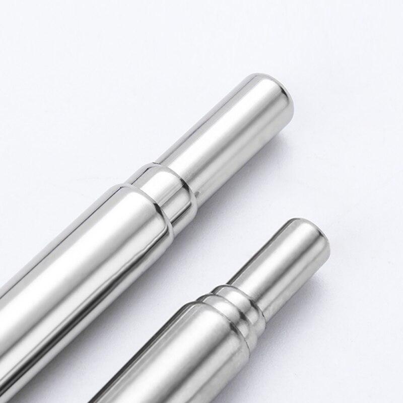 Stainless Steel Telescopic Straw Color Three-Section With Aluminum Alloy Storage Tube Sleeve Blue