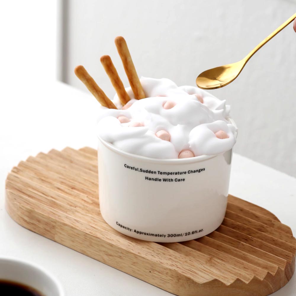 330ml/300ml Coffee Cup Ceramic Mug Simple Letter Coffee Cup Imitation Paper Design Drinking Household Breakfast Milk Cup