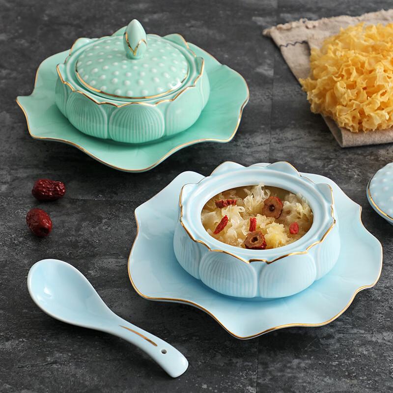 LIU Kreativ Keramisk Lotus Gryterett Skålsett