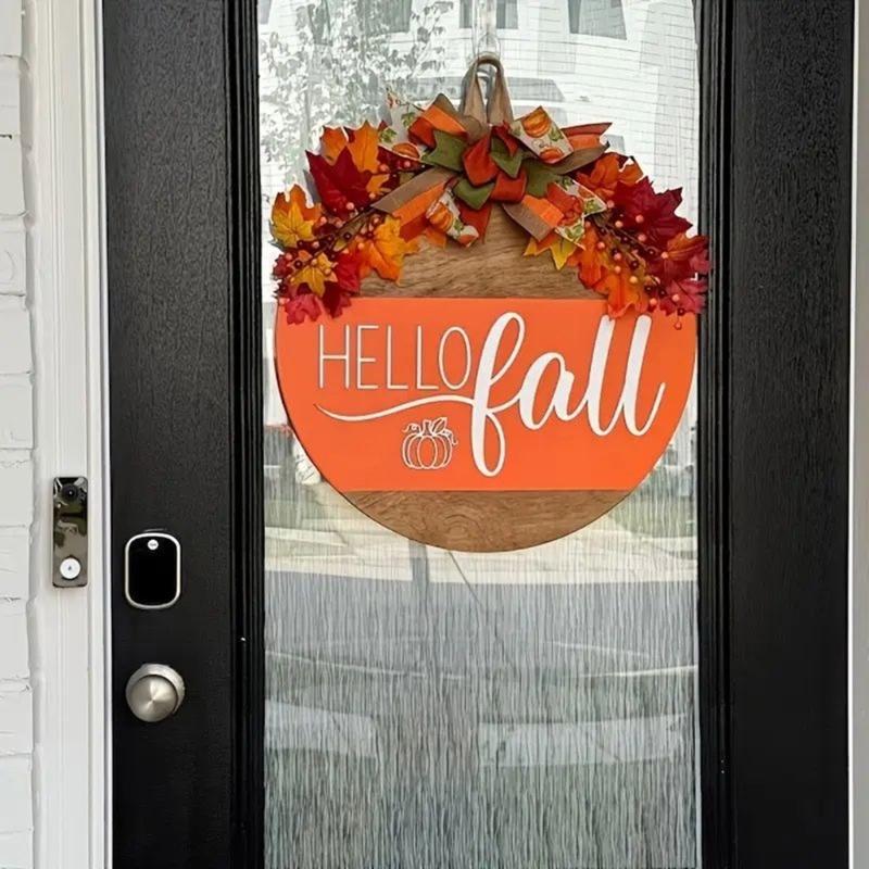 Handcrafted Wooden Welcome Wall Plaque Greeting Sign 30cm Door Hanger For Autumn Decorations Indoor Outdoor Use