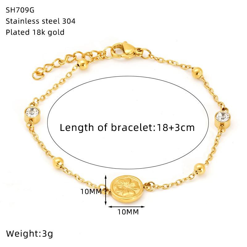 Sunflower Plated Blue Turquoise Zircon High-End Simple Jewelry Bracelet