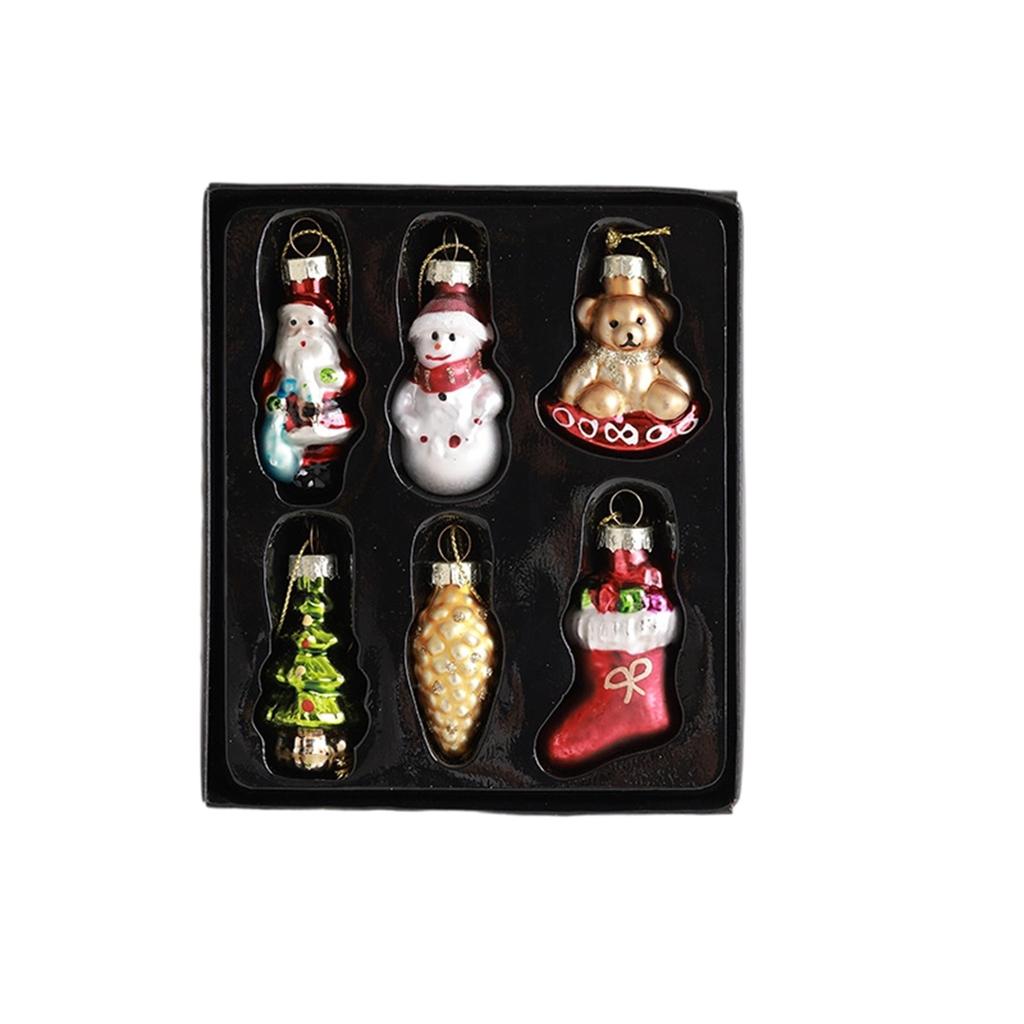 Christmas Decoration Pendant Creative Glass Painted Small Pendant Pendant Atmosphere Scene Arrangement