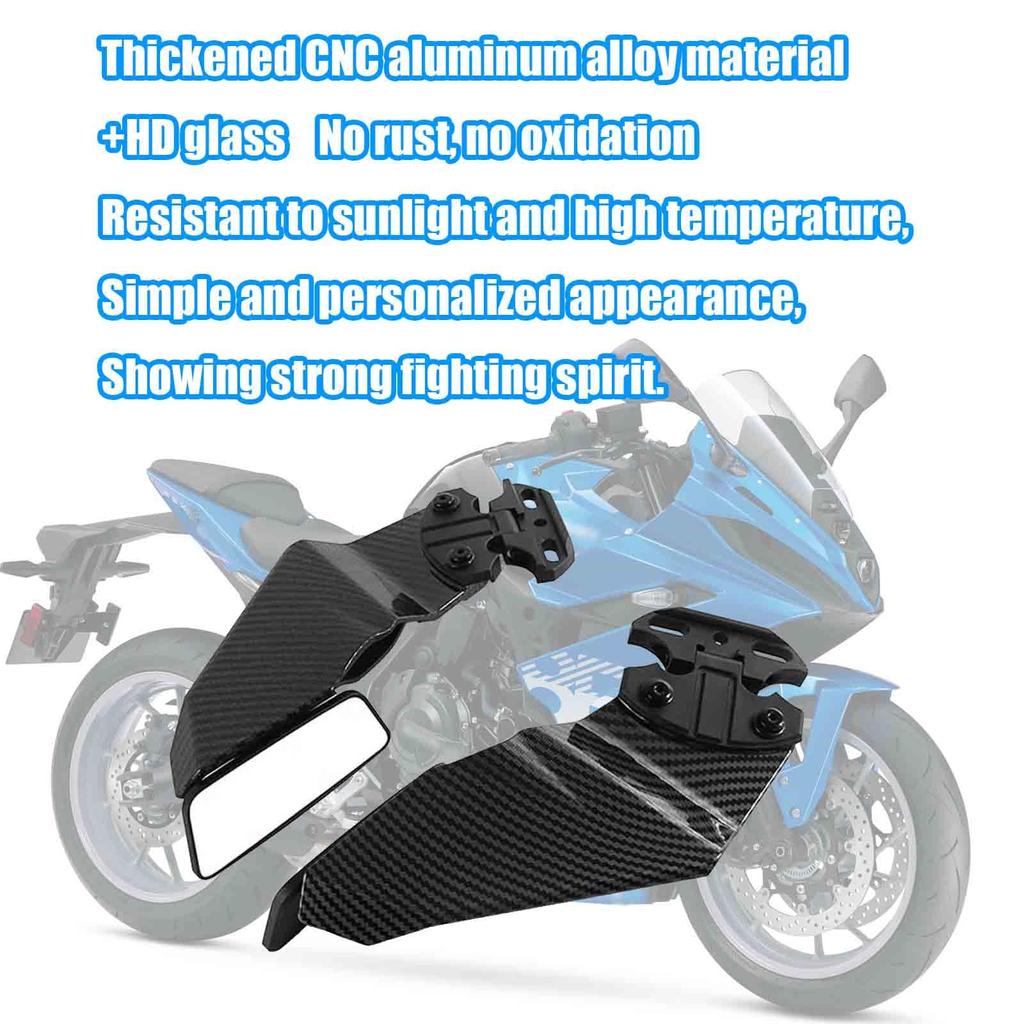 HUANGCJCJ Für GSX8R GSX-8R 2024 Motorrad Unsichtbares Winglet Spiegel-Kit, Verstellbarer Rückspiegel, Wind