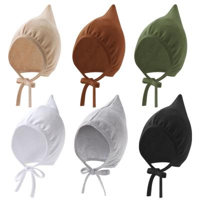 Cómodo Sombrero de Bebé Primavera Otoño Cuerda para Atar Protección para las Orejas Gorro Nuevo de Elfo para Bebé