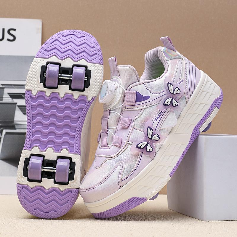 Four-Wheel Runaway Shoes Boys And Girls Roller Skates Adult Wheel Shoes Skates Women'S Runaway Shoes Four-Wheel Retractable