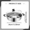 Chinese Shabu Pot Cookware Easy to Clean Portable Handle Divided Stockpot Double Flavor Hotpot