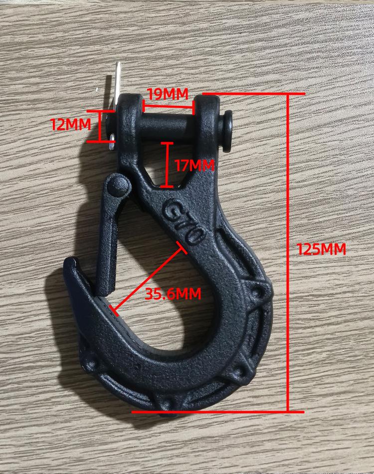 Forged Trailer Hitch Rubber Plug with Shaped Winch Hook & Hex Wrench