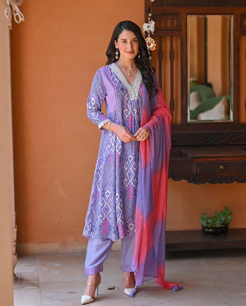 Indian Women Designer Anarkali Kurti Pant Dupatta Set Bollywood Party Wear Salwar Suit