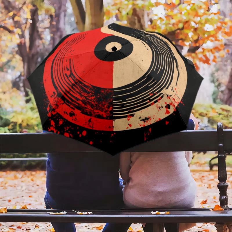 Yin-Yang Symbol  Pattern, Automatic Folding Umbrella, Portable and Foldable Design, 8 Ribs, a Christmas or Birthday Gift.