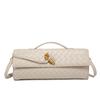 Handwoven Bag Soft Leather Lock Dinner Bag Medieval Baguette Bag Long Fashion