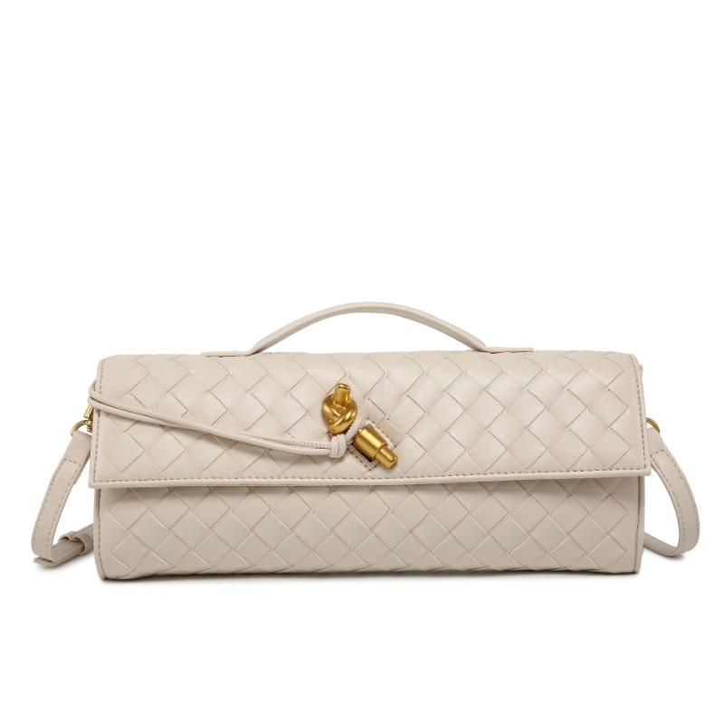 Handwoven Bag Soft Leather Lock Dinner Bag Medieval Baguette Bag Long Fashion