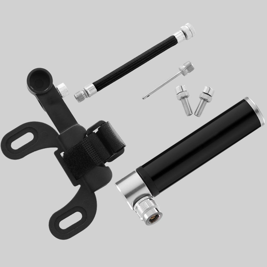Small Bike Tire Pump Presta & Schrader Portable MTB 120PSI Telescopic Barrel Aluminum-Alloy Bike Pump for Easy Pumping