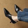 Fashion NEW Spring/Autumn Women Pumps Pointed Toe Kitten Heel Shoes Split Leather Shoes for Women Solid Slip-on High Heel Handmade Shoes