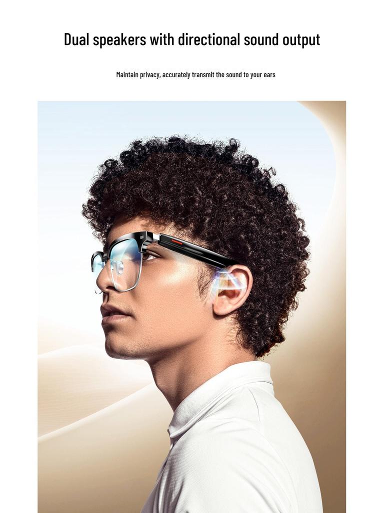Multi-Function Smart Bluetooth Glasses: Anti-Blue Light Sunglasses, Headphone, Voice Translation, Music & Call Features, Interchangeable Lenses.