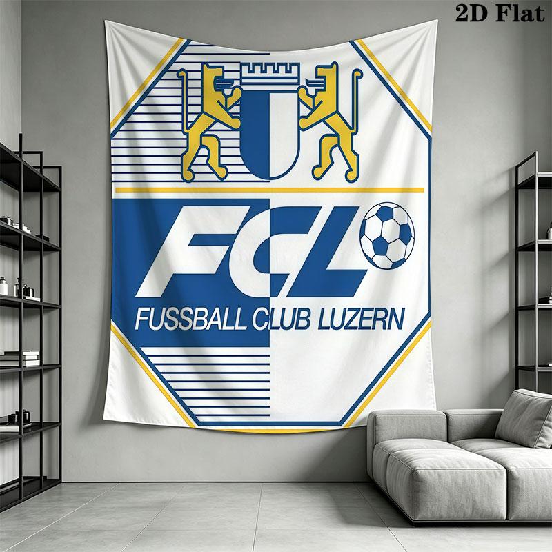 FC Luzern logo Wall Hanging Printed Fabric Blanket Decorative Tapestries for Bedroom Living Room Home Decor