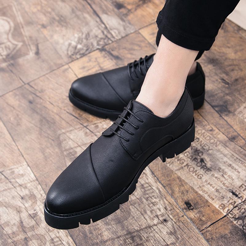 2025 Spring/Autumn Men's Leather Shoes: Trendy, Casual, British-Style Formal Footwear for Weddings and Business