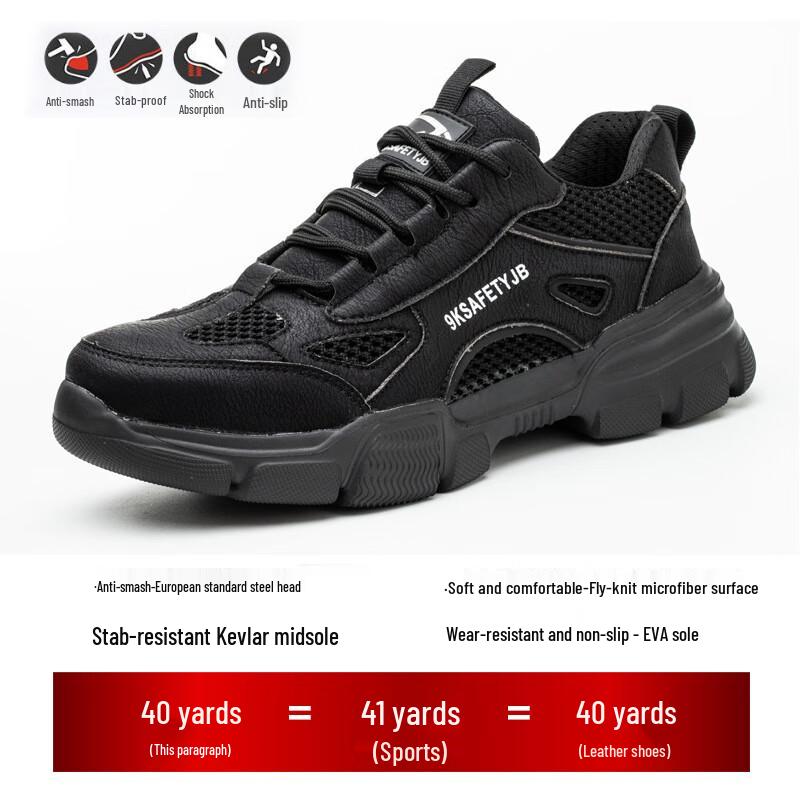 POBEZON Steel Toe Mesh Breathable Safety Shoes 37-46