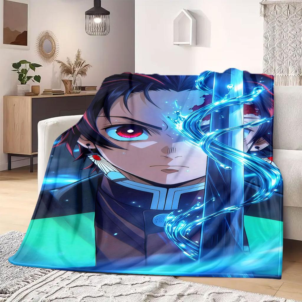 Rengoku Flame Hashira Flannel Blanket Warm,Comfortable,Suitable for Bedrooms,Sofas,Beds,Chairs,Picnics,Travel