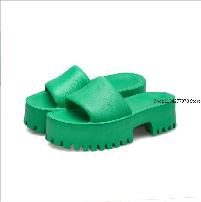 Fashion Punk Chunky Heels Mules Shoes Sandals For Women Rivet Platform Slide Sandals Open Toe Summer Street Goth Shoes Beach Shoes