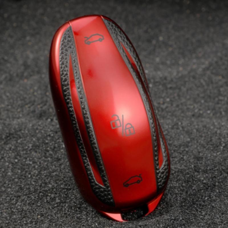 Leder TPU Auto Smart Key Cover Fall Fob für Tesla Modell X Modell S Modell 3 Modell Y Schlüssel Shell tasche Halter Schutz Zubehör
