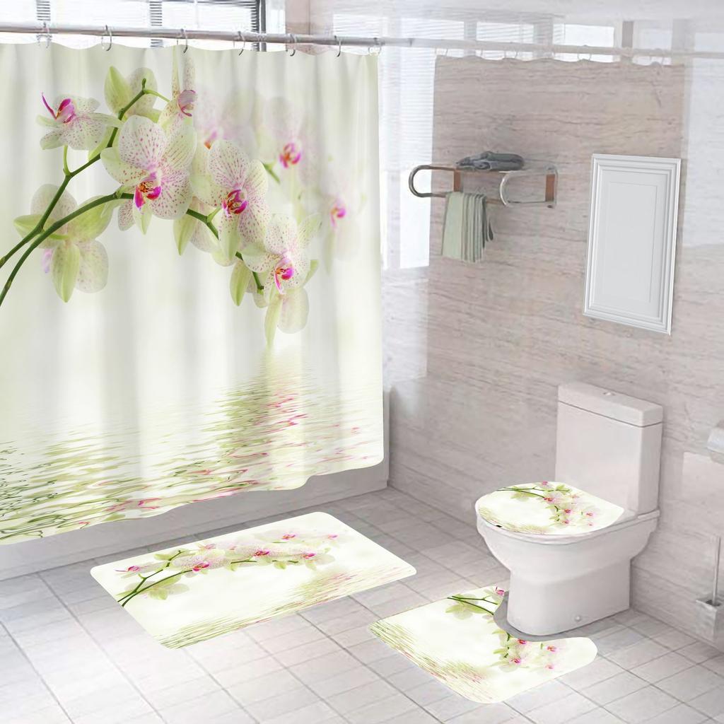 Bathroom Shower Shower Curtain Set No Punch Bathroom Window Curtain Door Curtain Partition Curtains