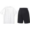 Li-Ning Cartoon Logo Print Round Neck Pullover Short Sleeve T-Shirt Fashion Comfortable Versatile Shorts Casual Sports Set AHSUA21-1+AKST543-3