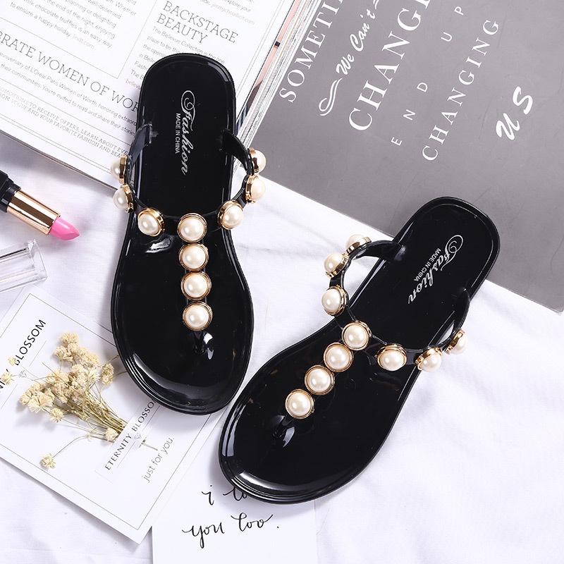 Pearl Flat Women Beach Flipflops Slippers Summer Antiskid Cozy Sandals Shoes