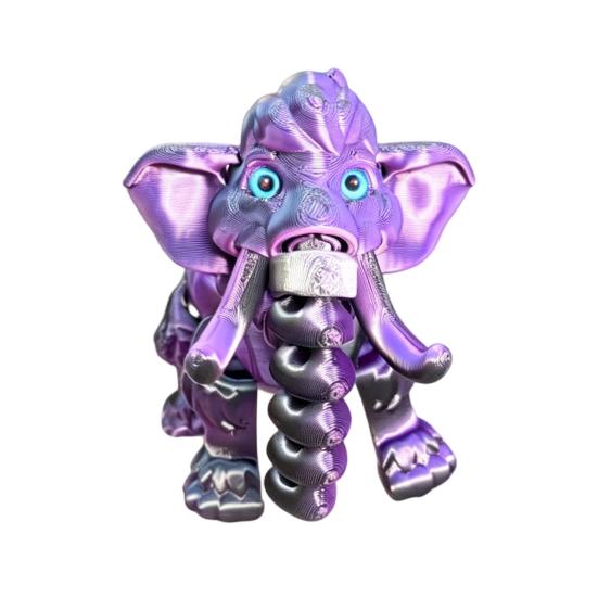 3D-gedruckte Mammutfigur, Elefanten-Ornament mit beweglichen Gelenken, Tier-Fidget-Spielzeug zur Stressbewältigung für Kinder, Dekoration für Zuhause und Büro