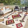 Moroccan Tribal Style Large Area Rug Non-Slip Carpet Hand Washable Polyester Carpet for Living Room Bedroom Decor Floor Mat