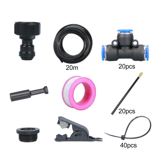 Automatic Irrigation System Irrigation Hose with 360-Degree Adjustable Nozzles Drip Irrigation System Kit with Connectors Cutter Ties for Garden