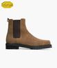 Firenze Atelier [Vibram] Center Cut Square Toe Suede Walker Sole Chelsea Boots 5706-Qs [Mid Brown]