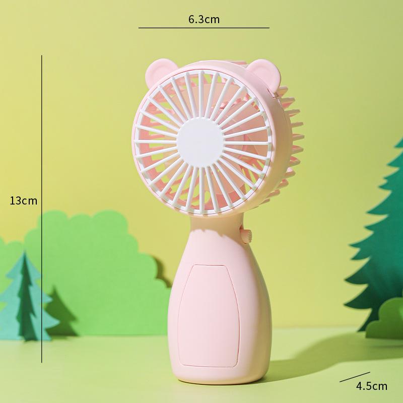 2025 New Hot-Selling Student Cartoon Handheld USB Fan with Large Lithium Battery and Lanyard