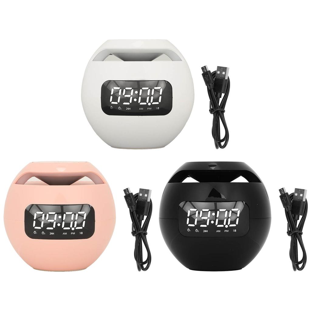 Bluetooth Alarm Clock Speaker Colorful Mini Portable Household Wireless FM Radio With Voice Announce
