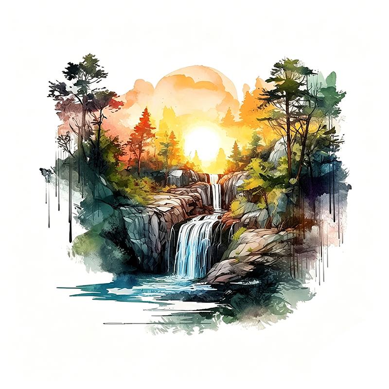 Mountains and Rivers Nature Views Car Sticker Vinyl Decal Waterproof Rear Window Motorcycle Camper Bumper Truck Laptop Decoration SH1221