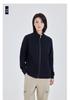Men's Customizable Zippered Stand-Up Collar Hoodie with Double-Sided Jacquard Logo Print