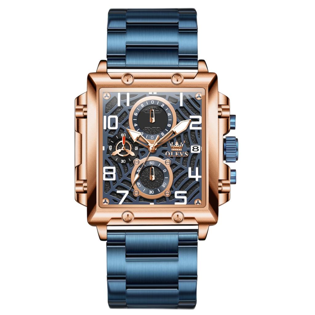 Casual Business Movement Fashion Quartz Wristwatches Blue Steel Chronograph Clock Men Luxury Watches Mens Gifts Relojes