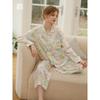 Summer 2024 New Minimalist Floral Pastoral Style Pajamas Two-piece Set Long Sleeves Pants Can Be Outerwear Homewear