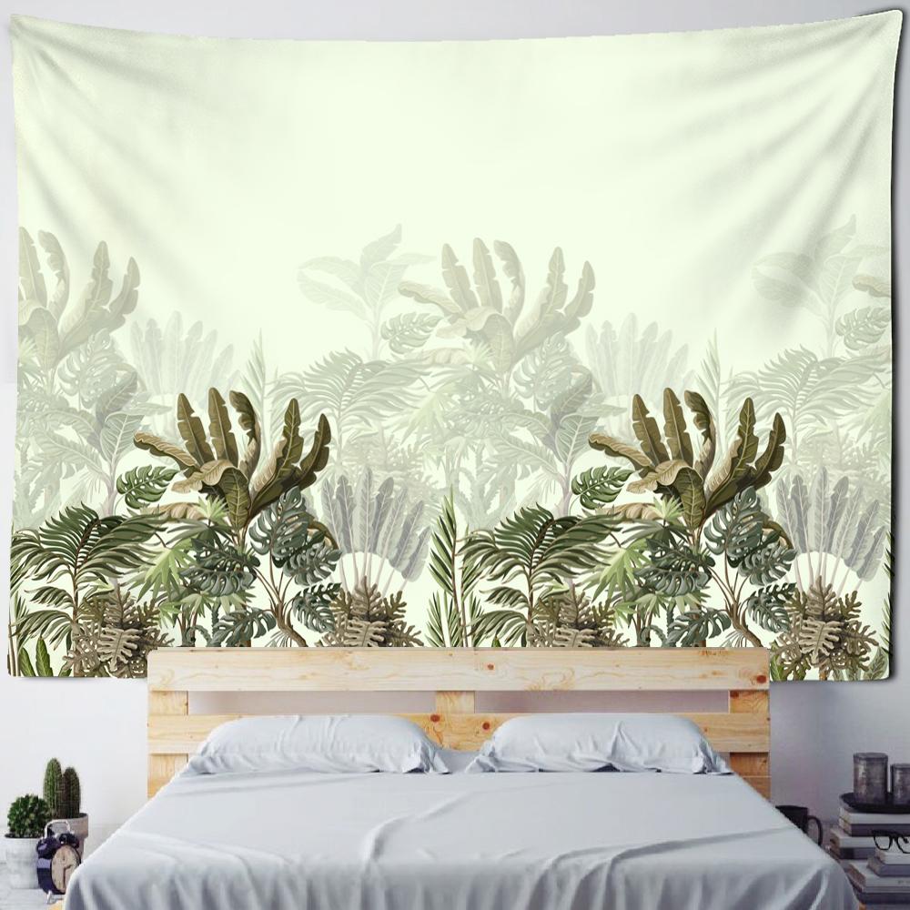 Tapiserie cu plante și animale tropicale agățat pe perete psihedelic peisaj misterios estetică camera de zi Decor de perete