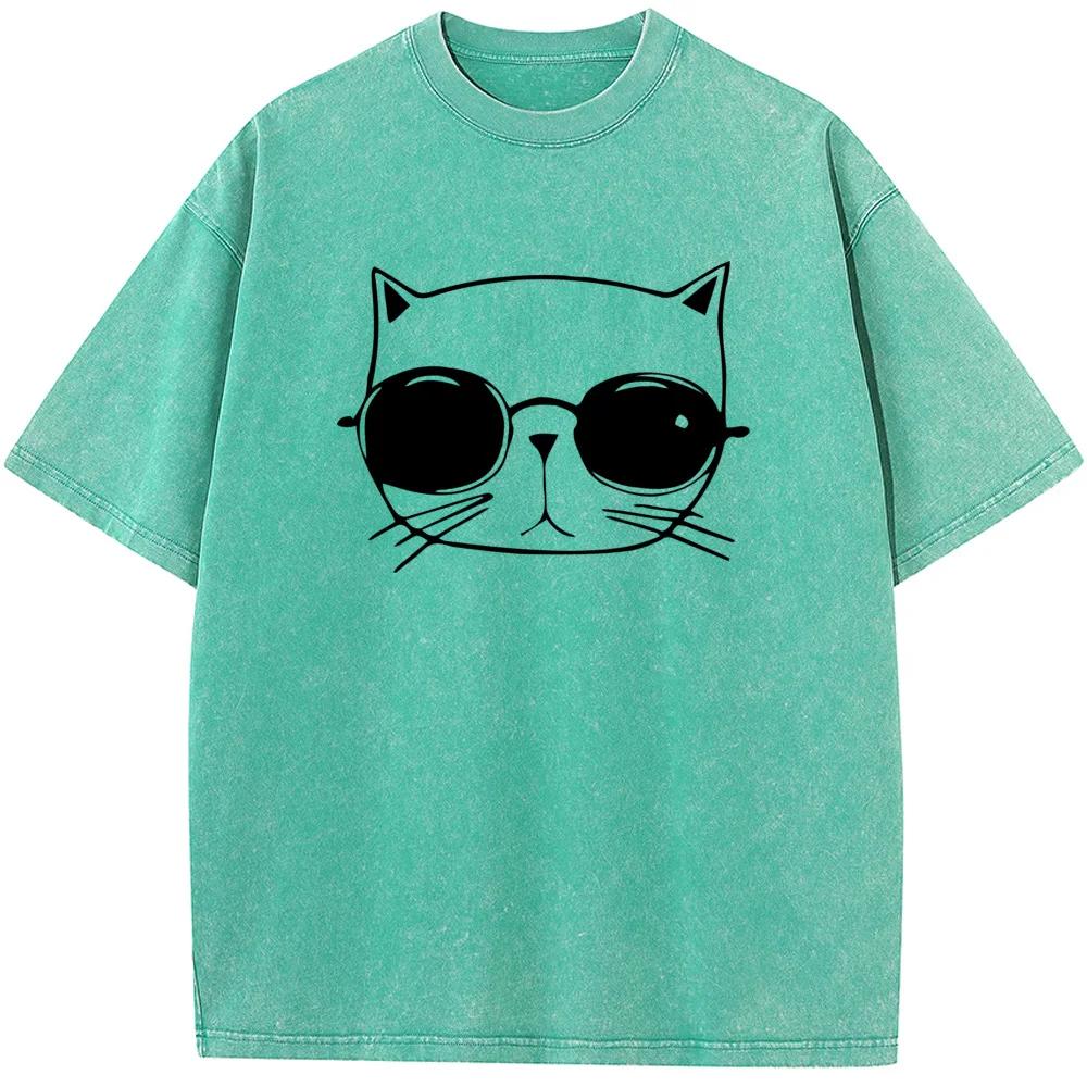 Men Women Casual Fashion Oversized T-shirt Men Casual Cotton Short Sleeve T-shirts 90s vintage Unisex washed old T-shirt