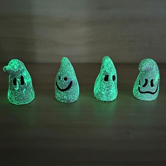 8ks Halloweenská ozdoba duch odolná proti povětrnostním vlivům svítící ve tmě mini figurky duchů Halloweenská párty dekorace
