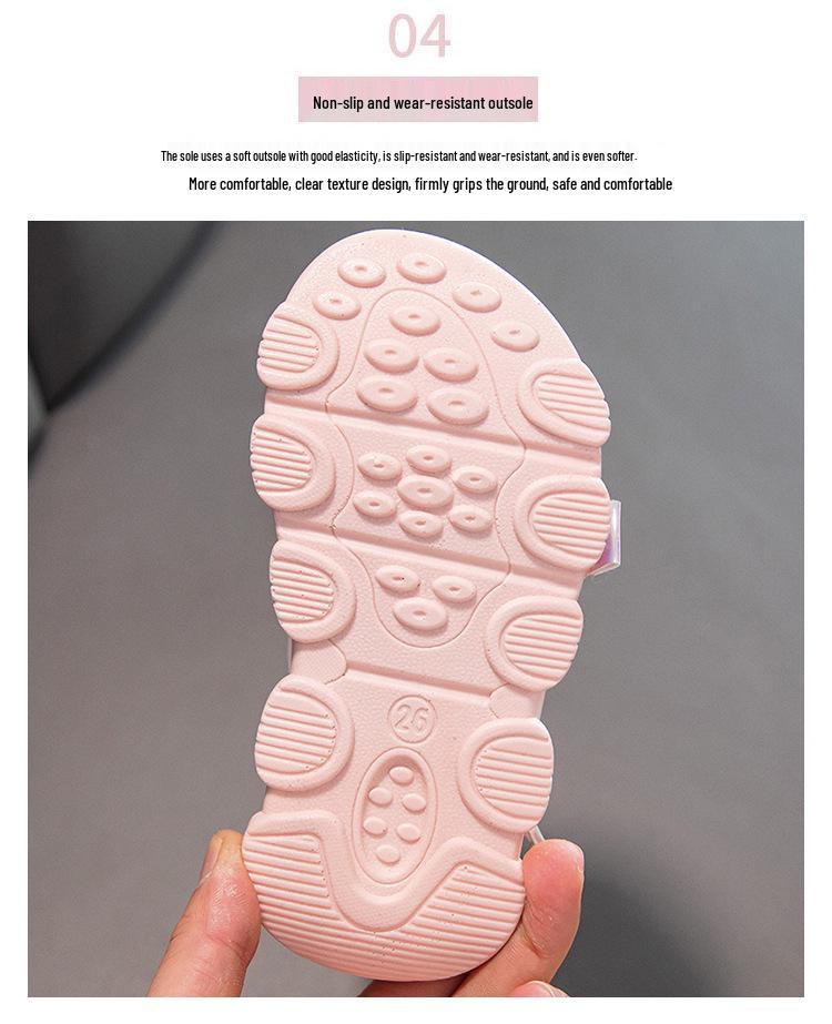 Girls' Summer Sports Sandals 2026 - Cartoon Soft Sole Beach Shoes for Medium & Large Kids