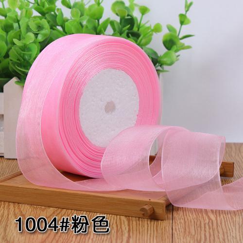 50yards/roll 12/15/20/25/40mm Organza Ribbon Wholesale Gift Wrapping Decoration Christmas Silk Ribbons Lace Fabric DIY Crafts