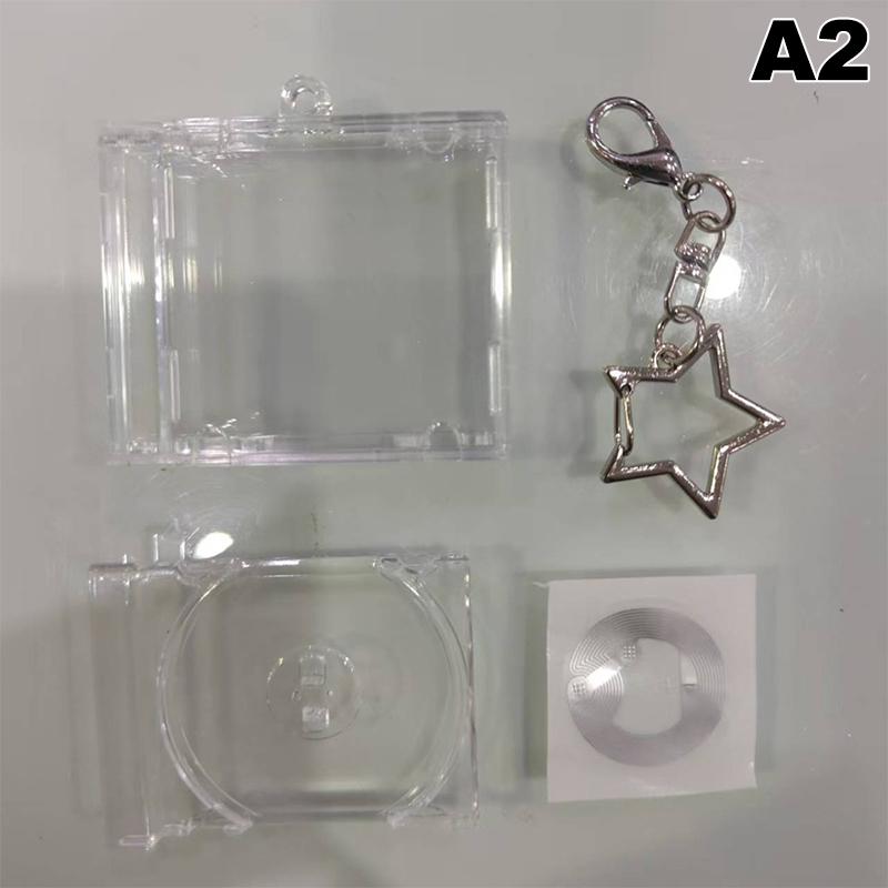 Blank Album Mini Cd Case Keychain Cd Player Keyring Peripheral Commemorative Album Key Holder For Diy Backpack Pendant